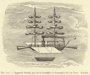 Fly designet av de la Landelle på forsiden av boken hans: Aviation (gravering) av French School