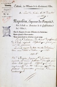 Utnevnelse av Napoleon av André Marie Ampère som inspektør for Polytechnique - Obligatorisk omtale: Archives of the Bibl. fra Ecole Polytechnique av French School