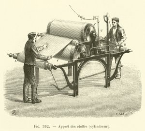 Etterbehandling av stoffer, sylinder (gravering) av French School