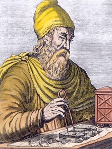 Arkimedes (287–212 f.Kr.) (senere fargelegging) av French School