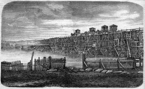 Arkitektur: utsikt over verkene til Metallic Bridge of Bordeaux, Gironde (33) av French School