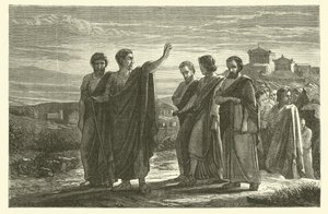 Aristoteles forvist fra Athen med disiplene (gravering) av French School