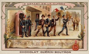 Hærens kadetter drar for å bli med i regimentet deres etter endt utdanning fra akademiet (chromolitho) av French School