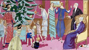 Rundt juletreet, motetallerken fra magasinet Art Gout Beaute, desember 1923 av French School