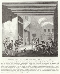 Arrestasjon av Cecile Renault, Paris, 23. mai 1794 av French School