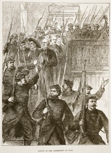 Arrestasjon av erkebiskopen av Paris, mars 1871, illustrasjon fra Cassells historie om krigen mellom Frankrike og Tyskland, 1870-1871 av French School