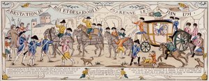 Arrestasjon av kongen og hans familie i Varennes 22. juni 1791 av French School