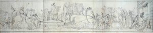 Ankomst til Paris av gjenstander erobret av den franske hæren i Italia Plyndring av kunstverk var hensikten med ekspedisjoner av Dominique Vivant Denon under ordre fra konsul Napoleon Bonaparte for Musee Napoleon (nå Louvre-museet) Gravering av av French School