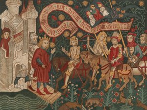 Ankomst av Jeanne d'Arc til Chateau de Chinon, 6. mars 1428 av French School