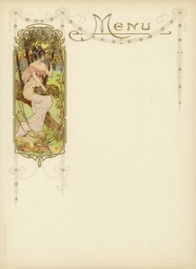 Art Nouveau-design for en meny av French School