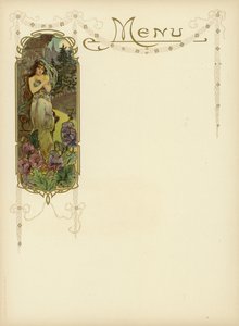 Art Nouveau-design for en meny av French School
