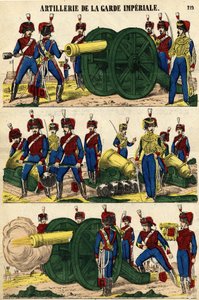 Artillery of the Imperial Guard. Picture of the 19th century Epinal av French School