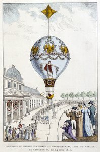 Madame de Blanchards himmelfart til Champs-de-Mars, ved bryllupet til Napoleon 1., 24. juni av French School