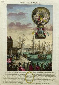 Oppstigning av en Mongolfiere varmluftsballong ved Calais i 1785 av French School