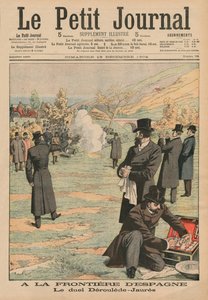 Ved den spanske grensen, duell mellom Paul Deroulede og Jean Jaures, illustrasjon fra Le Petit Journal, Supplement illustre, 18. desember 1904