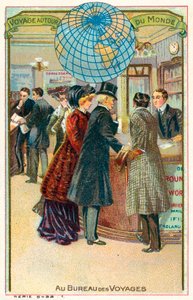 Hos reisebyrået (chromolitho) av French School