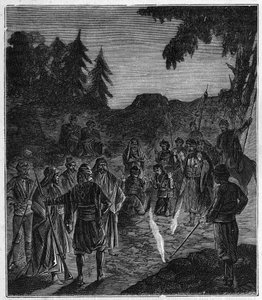 Ateshgah of Baku - Atechgah (fire house near Baku) (fire worshippers temple in Azerbaijan) Engraving in “” Sciences available to all - popular physics and chemistry”” by Alexis Clerc - End of 19th century. Private collection. av French School