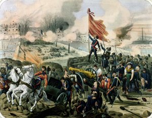 Angrep ved Pont de Neuilly og Courbevoie, 2. april 1871 (litho)