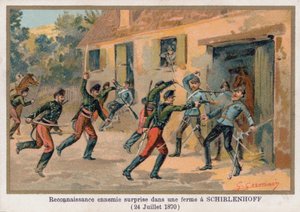 Angrep på et våningshus i Schirlenhoff av French School