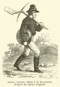 Aubert, gruvearbeider, utforsker (gravering) av French School