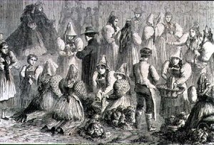 Augsburg-markedet på 1860-tallet (gravering) av French School