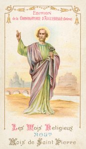 August, St Peters måned (chromolitho) av French School