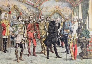 Østerriksk-Ungarsk krise - mottak av ungarske magnater av keiser Franz Josef, illustrasjon fra Le Petit Journal, 15. oktober 1905 av French School