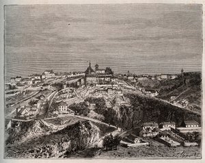 Avallon - Bourgogne-Franche-Comte - engraving in “La France illustree: geographie, histoire, administration statistique” by V.A. Malt-Brown. 1884 av French School