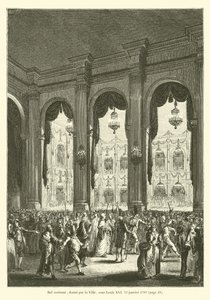 Kostymeball, gitt av byen, under Louis XVI, 23. januar 1782 av French School