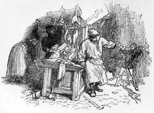 Ballader av Francois Villon "Santa Claus, who plants the vine", Pelletan-utgaven, 1896 av French School