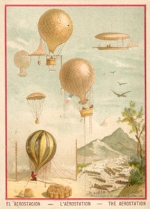 Ballongflyging (chromolitho) av French School