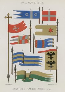 Bannere, streamers, flagg fra det 10. til 14. århundre av French School
