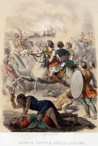 Barbarian Invations - Attilas nederlag nær Chalons av French School