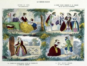 Blåskjegg - i ""Naive og barnslige historier"" av Perrault, red. Hagenthal av French School
