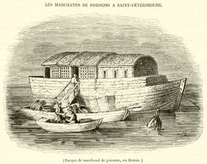 Fiskehandlerbåt, i Russland (gravering) av French School