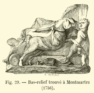 Bas-relieff funnet i Montmartre, 1756 av French School