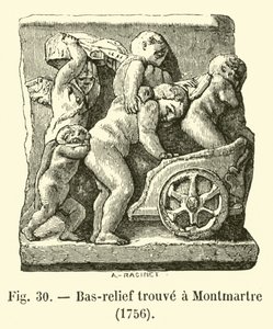 Bas-relieff funnet i Montmartre, 1756 av French School