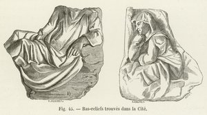 Bas-relieffer funnet i Cite av French School