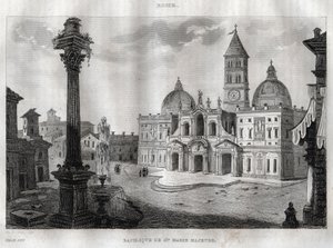 Basilica di Santa Maria Maggiore - Roma - Basilica di Santa Maria Maggiore (Basilica di Santa Maria Maggiore) Roma - Gravering fra "" Pittoreske Italia "" - Historisk og beskrivende maleri av Italia "" av M. de Norvins, Ch. Nodier 1834- 1836. av French School