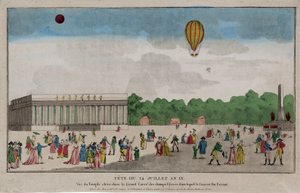 Bastilledagen, Paris, 14. juli 1801 (håndfarget gravering) av French School