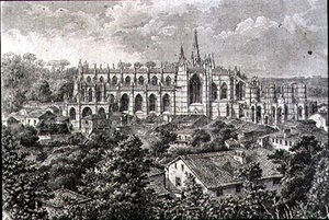 Batalha kloster på 1860-tallet (gravering) av French School