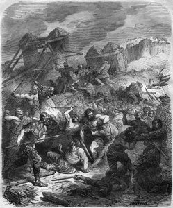 Slaget ved Alesia, gallerkrigene, 52 f.Kr. (gravering) av French School