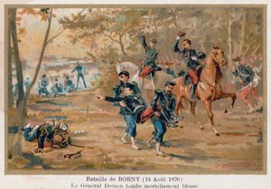 Slaget ved Borney-Colombey, hvor general Decaen ble dødelig såret av French School