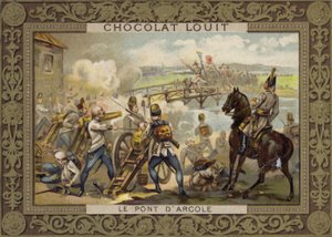 Slaget ved Bridge of Arcole, Italia, 1796 av French School