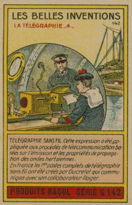 Vakre oppfinnelseskort, telegrafi av French School