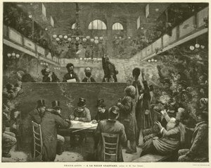 Beaux-Arts, At the Salle Graffard, maleri av M Jean Beraud (gravering) av French School