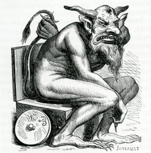 Belphegor, illustrasjon fra Dictionnaire Infernal av Jacques Albin Simon Collin de Plancy, 1863 av French School