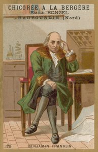 Benjamin Franklin , amerikansk vitenskapsmann, oppfinner og politiker av French School