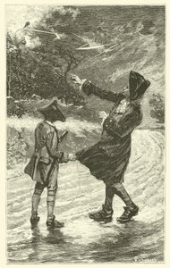 Benjamin Franklin flyr dragen sin (gravering) av French School