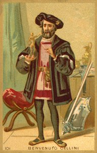 Benvenuto Cellini , italiensk artist (chromolitho) av French School